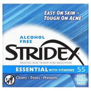 Stridex, 싱글 스텝 여드름 관리, 알코올 무함유, 소프트 터치 패드 55개입, 각 10.7㎝² 4.21 in²)