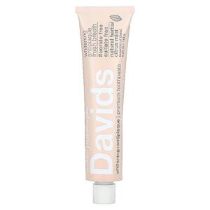 Davids Natural Toothpaste, 프리미엄 치약, 미백 + 치석 제거, 천연 허브 시트러스 민트, 149G 5.25OZ)