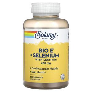 솔라레이 Solaray, Bio E + 셀레늄, 레시틴 함유, 268mg, 소프트젤 120정 소프트젤 1정당 134mg)