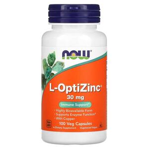 나우 푸드 NOW Foods, L OptiZinc, 30 mg, 100 식물성 캡슐