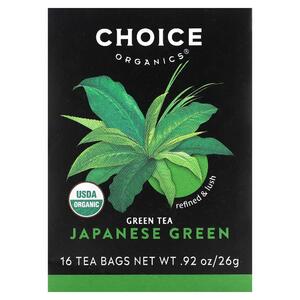 Choice Organic Teas, 녹차, 재패니스 그린 티, 티백 16개입, 26G 0.92OZ)