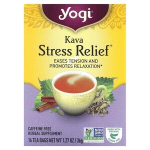 요기티 Yogi Tea, 카바 Stress Relief, 무카페인, 티백 16개입, 36G 1.27OZ)