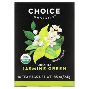 Choice Organic Teas, 녹차, 재스민 그린, 티백 16개입, 24G 0.85OZ)