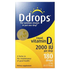 Ddrops, 액상 비타민D3, 2,000IU, 5ML 0.17FL oz)