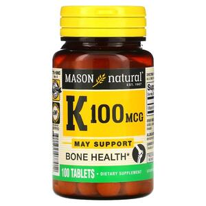 메이슨 네츄럴 Mason Natural, 비타민 K, 100mcg, 100정