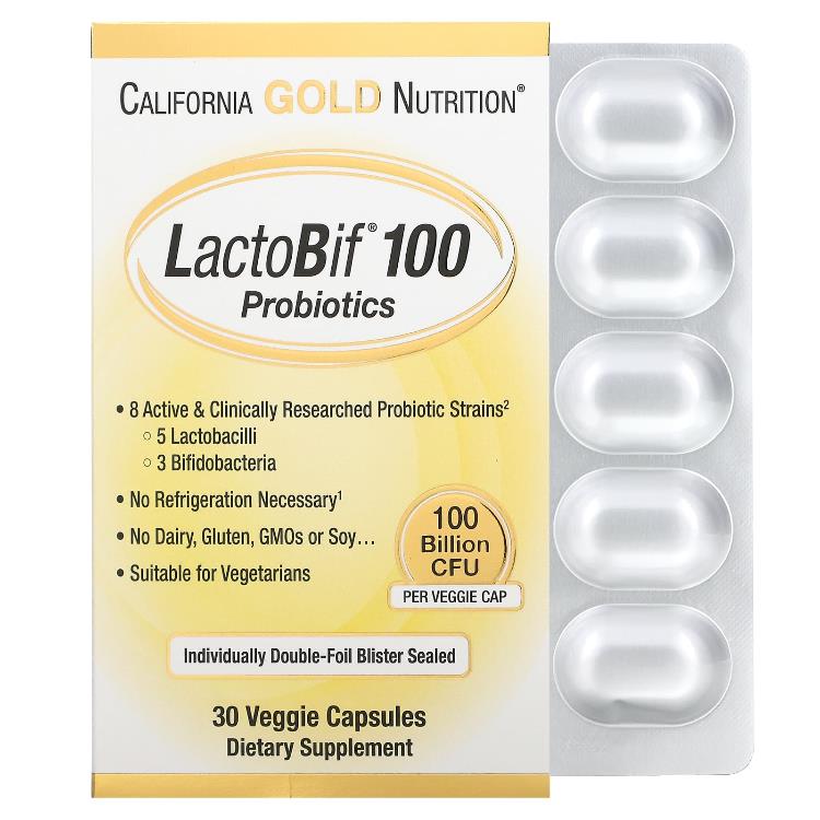 캘리포니아 골드 뉴트리션 California Gold Nutrition, LactoBif 100 프로바이오틱, 1,000억CFU, 베지 캡슐 30정