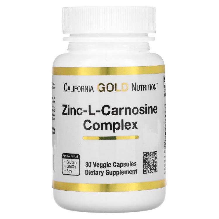캘리포니아 골드 뉴트리션 California Gold Nutrition, 아연 l 카르노신 복합체, 베지 캡슐 30정