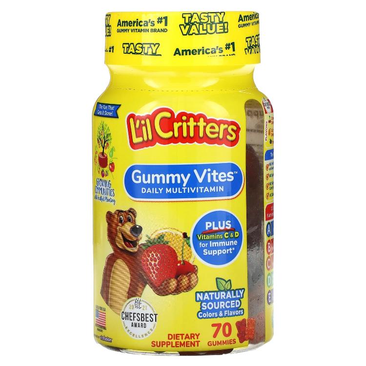 Lil Critters, 구미 바이트 완전 종합 비타민 GUMMY Vites Complete 종합멀티 MULTI비타민 VITAMIN , 구미 70 개