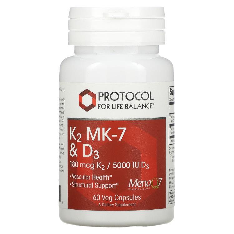 프로토콜 포 라이프 발란스 Protocol for Life Balance, K2 MK 7 D3, 베지 캡슐 60정